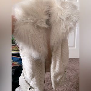 Guess Faux Fur Leather Vest Jacket